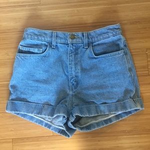 High waisted American Apparel Jean Shorts